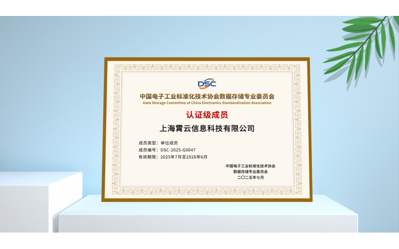 霄云科技加入中電標協數據存儲專委會，共筑數據存儲產業新生態